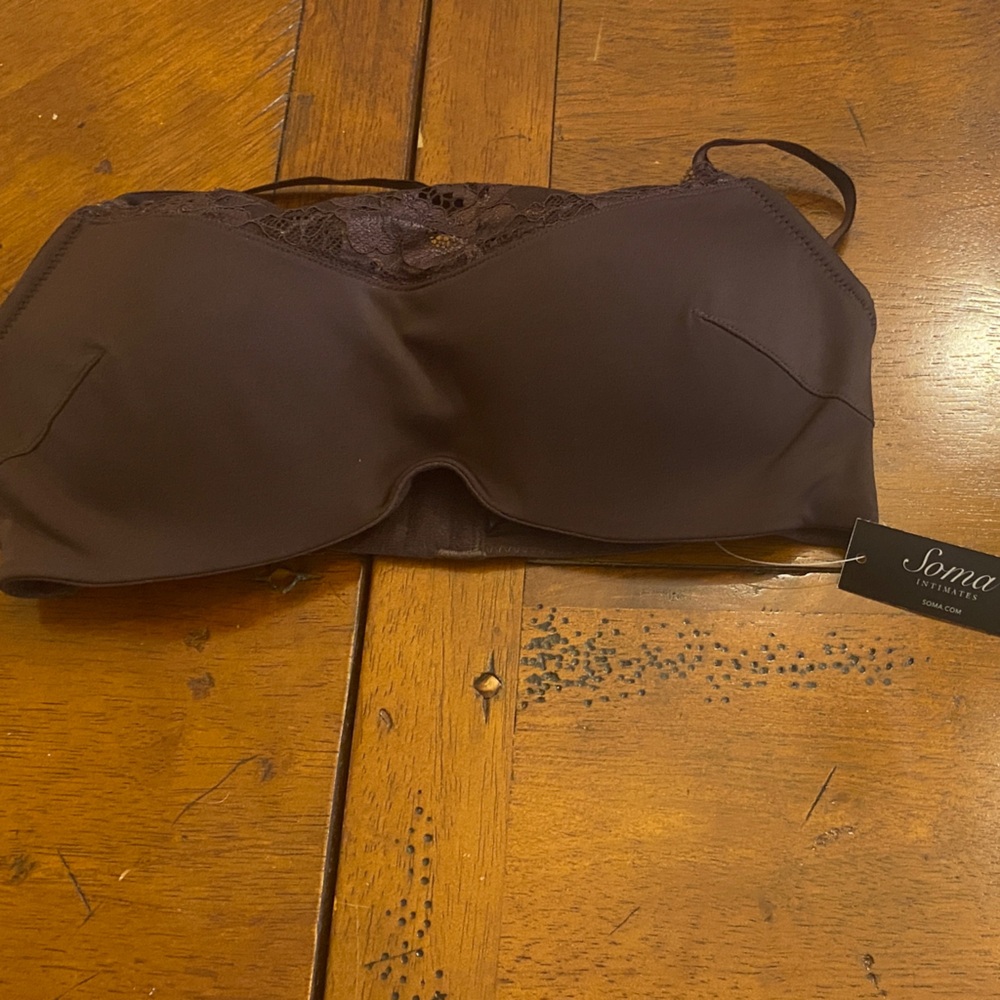 Soma NWT The Camisole Bra Bridget Smooth Dark Chocolate Size 34C
